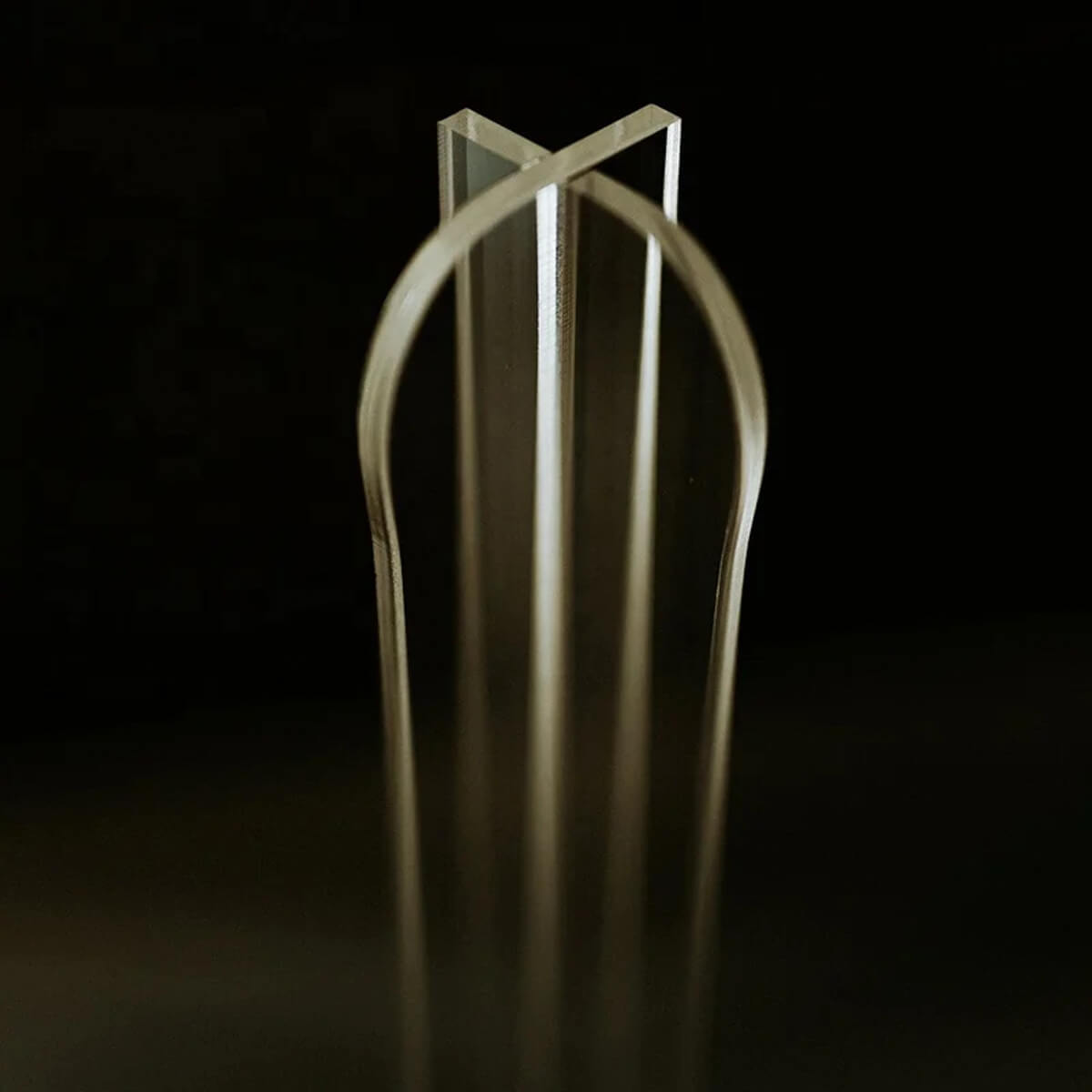 close up of top of clear acrylic welcome sign stand