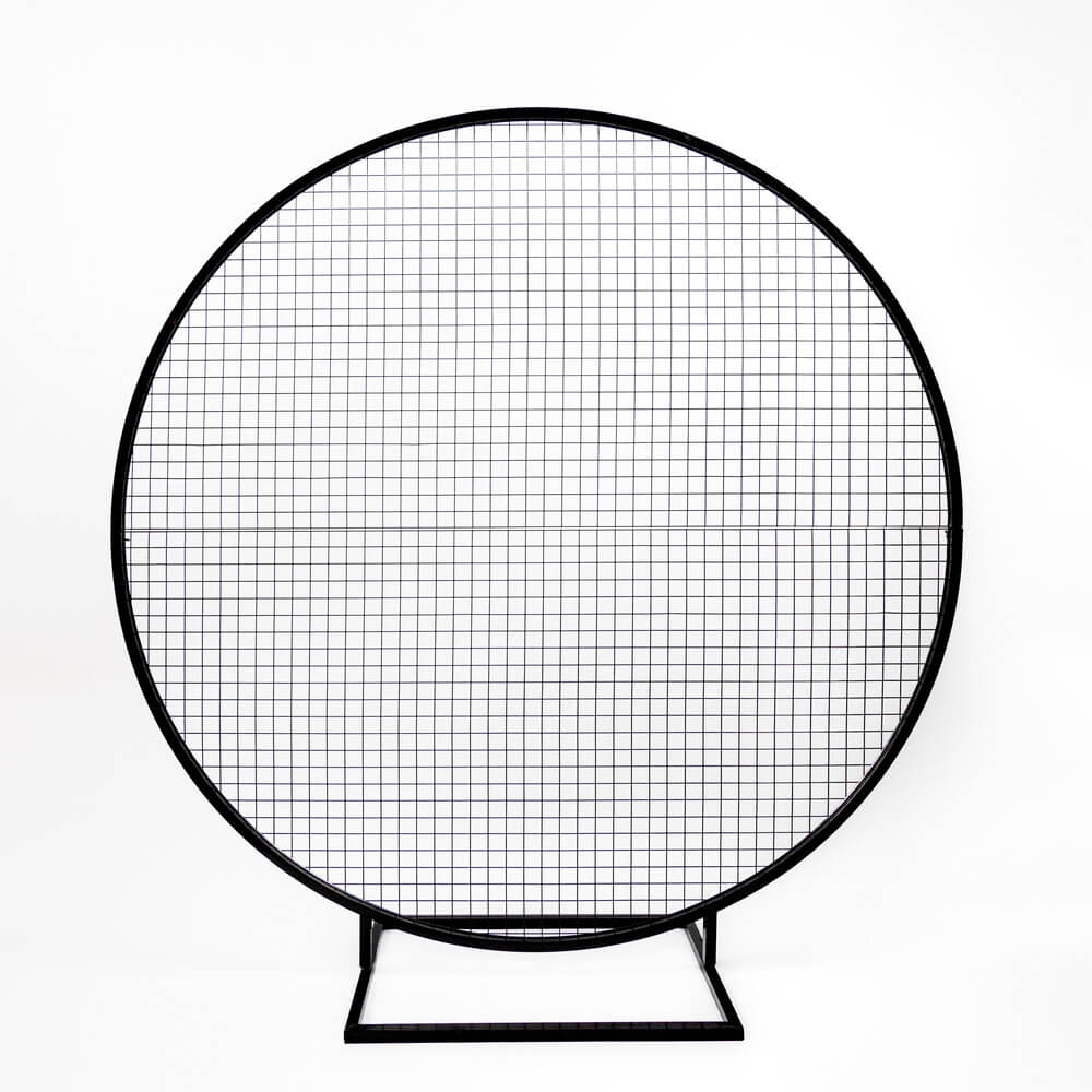 black circle mesh backdrop frame